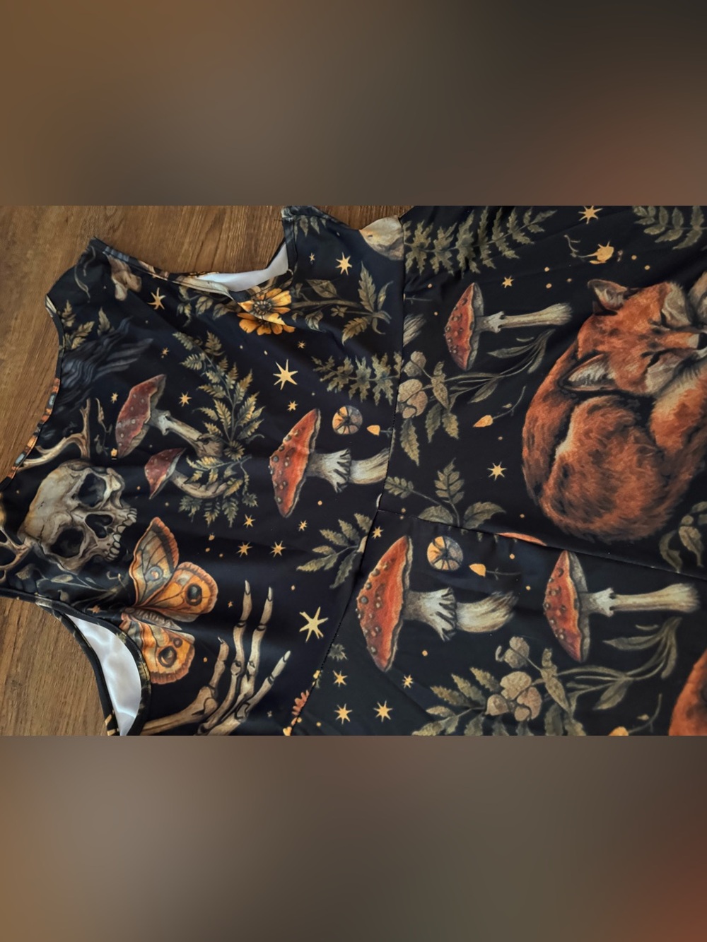 Grunge dress 3X NEW skulls, crow, gothic rockabilly moth & mushrooms scuba skate - Picture 6 of 8